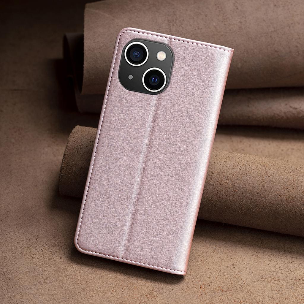 BINFEN COLOR BF18 Phone Stand Cover for iPhone 14 Plus PU Leather Card Holder Protective Phone Case