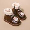 Girls' Fleece Boots Winter Children's Fashionable Princess Short Boots