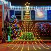 Christmas Decorations Star String Lights - 344 LED 11.8ft 9 Strands Waterfall Tree Lights with Topper Star, 8 Lighting Modes Christmas Lights Indoor