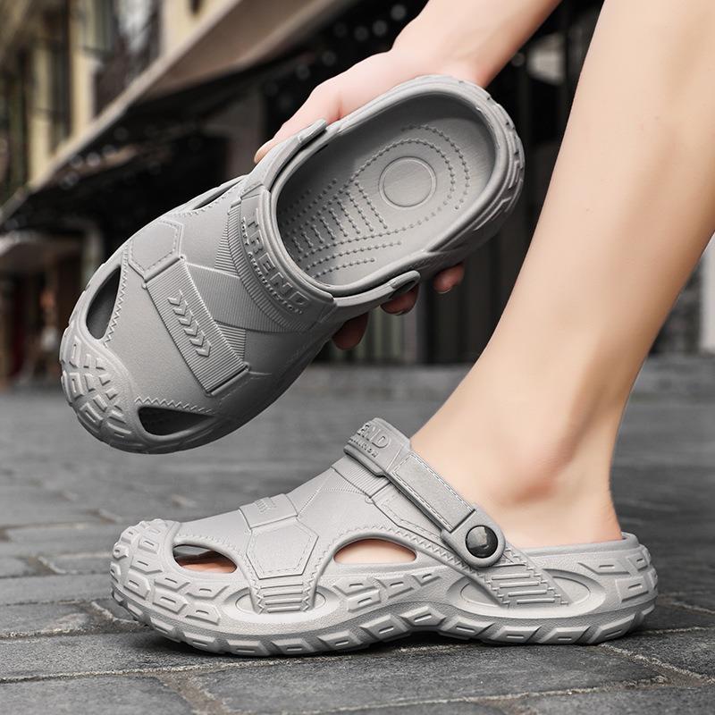 Hole Shoes Summer New Outdoor Wear Bag Head Breathable Sandals Eva Non-slip Breathable Wear-resistant Beach Slippers