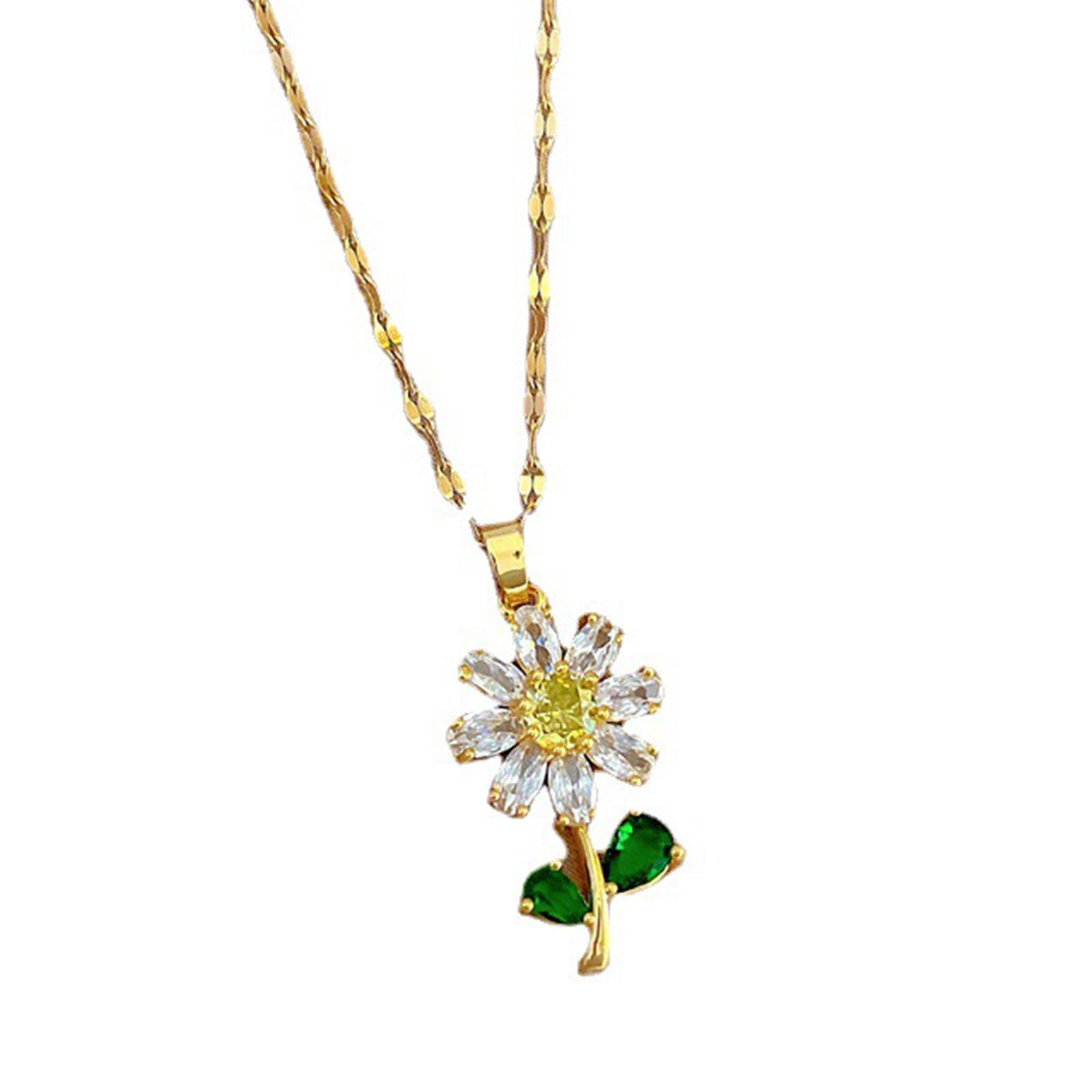 

Fashion Light Luxury Cute Sunflower Beauty Small Sweet Ladies Necklace Girl Simple Wild Clavicle Chain Pendant Gift 1
