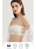 Bezešvá bandeau podprsenka bez ramínek proti sklouzávání pro malá prsa - Letní tenký styl, neviditelný push-up s krásným designem zad