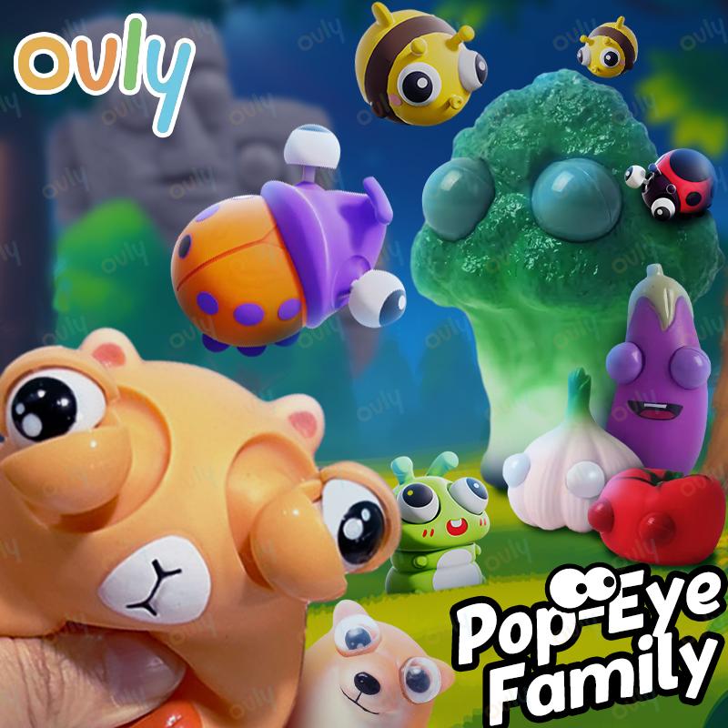 Novelty Stress Relief Toys with Pop Out Eyes Vegetables Slow Rebound Silicone Squeeze Toy for ADHD