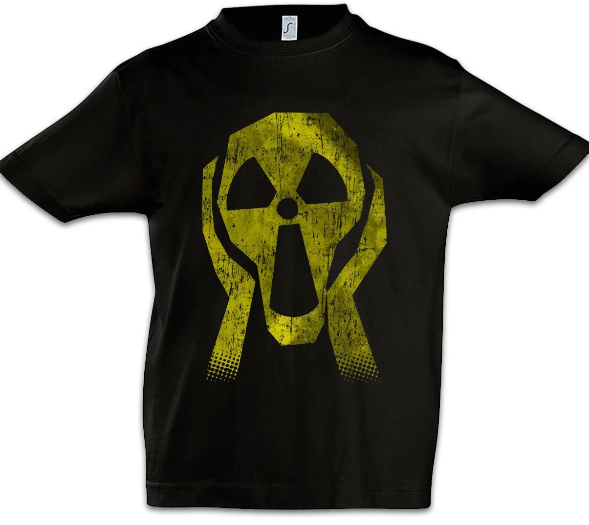 Radioactive Face Kids Boys T-Shirt Radiation Caution Danger Nuclear Power 120