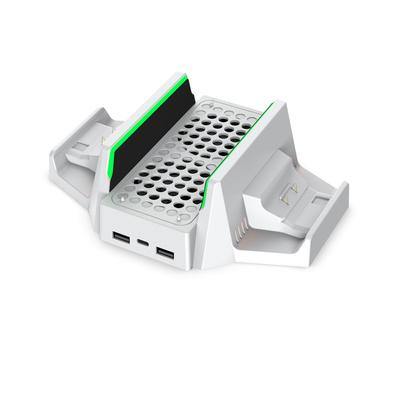 Podstawka chłodząca do konsoli do gier z dwoma wentylatorami, 4 regulowanymi prędkościami, inteligentnym sterowaniem chipem, zasilaniem przez port USB, podwójną stacją ładowania do konsoli Xbox Series S
