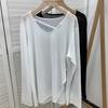 Loose Sun Protection Clothes T-shirts Women's Slit Long Sleeved Versatile Tops Summer