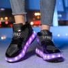 Kid's Four-wheel Detachable Flat Shoes Rechargeable LED Luminous Sports Shoes with Wings Children's Skates with Brakes Roller Skates sneakers