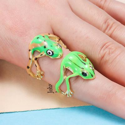 Fashion Originality Tree Frog Ring Opening Alloy Frog Open Rings Animal Shape Cute Jewelry Accessories For Women