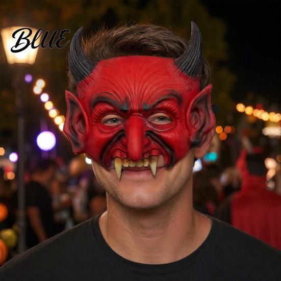 Demon Propgewijs in Vintage Stijl Halloween Schuim Masker Rode Duivel Eng Half Gezicht Donkere Sfeer Decoratie Masker voor Cosplay Kostuum Maskeradefeest