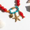 Adjustable Starfish Charms Necklace Sea Series Beach Beaded Necklace  Holiday