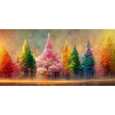 Colorful Trees In Oil Drawing 5D DIY Diamond Painting Kits Full Square Drill Art
