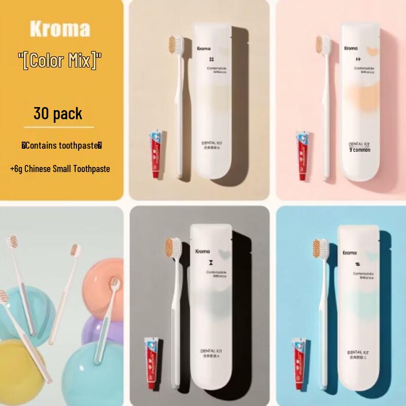 Xingduo Adult Soft Bristle Toothbrush 30-Pack with Toothpaste