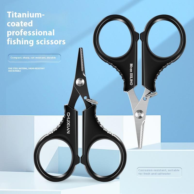 1Pc Titanium Coating Stainless Steel Fishing Scissor Plier Cut Pe Braid Line Cutter Plies Carp Fishing Accessories Tools