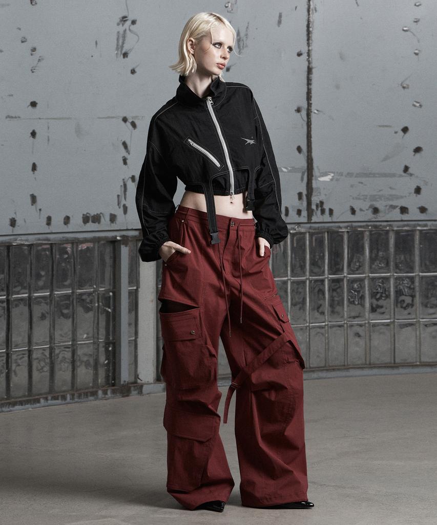 Jenyujeu Kajo Double Pocket Parachute Pants - Wine