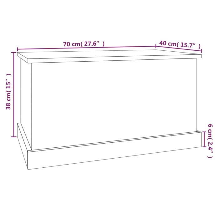 VidaXL Boîte de rangement sonoma gris 70x40x38 cm bois d'ingénierie 816510