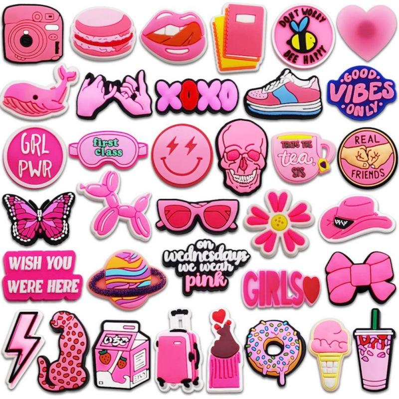 Pink Fresh Shoe Charms & Decorative Buckles DIY Accessories