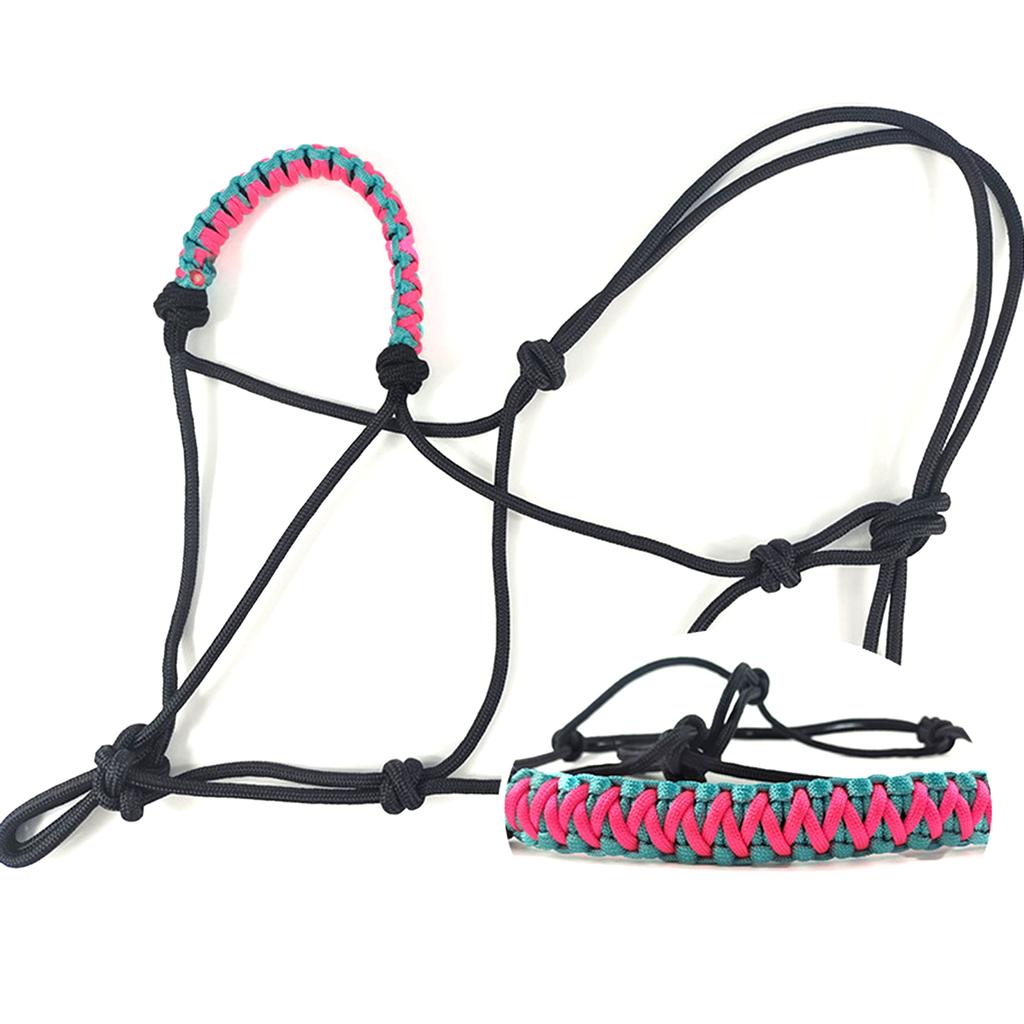 Horse Halter Knot Training Headstall Webbing Rope Wear Resistant Rope Halter Adjustable Horse Riding Halter Enduring