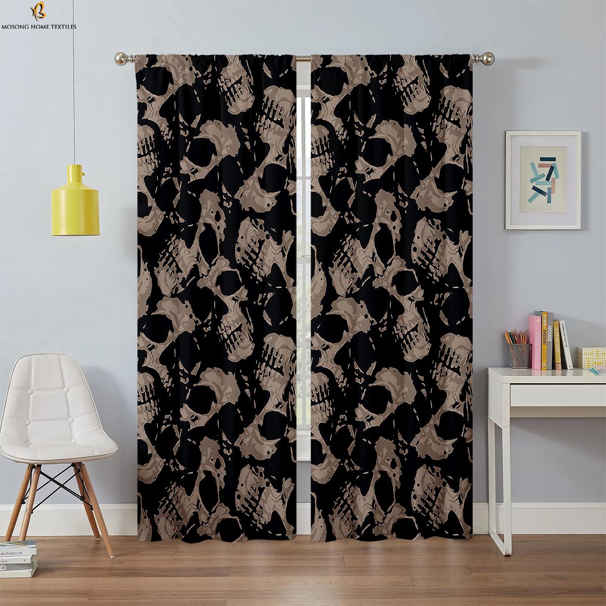 

Шторы для затемнения на Хэллоуин, шторы с рисунком тыквы ужасов, шторы для спальни, гостиной, ресторана, украшения для вечеринки, 2 шт. W50xH130(CM)x2PCS&Rod pocket