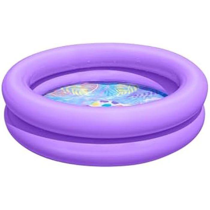 Piscinette Pataugeoire Gonflable - BESTWAY - Ronde - 61 X 15 Cm - 2 Boudins - 2 Couleurs Assorties