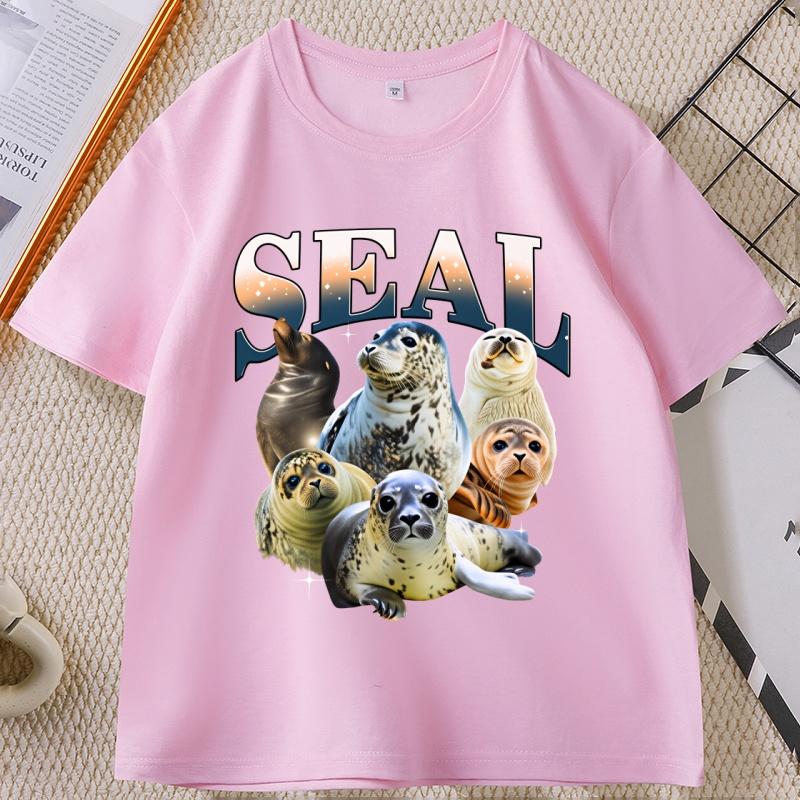 Baby Seals Vintage Graphic Tshirts Retro Sea Dog Bootleg Tshirt Seal Lovers Cute Sea Dog Tee Relaxed Washed Adult Tee