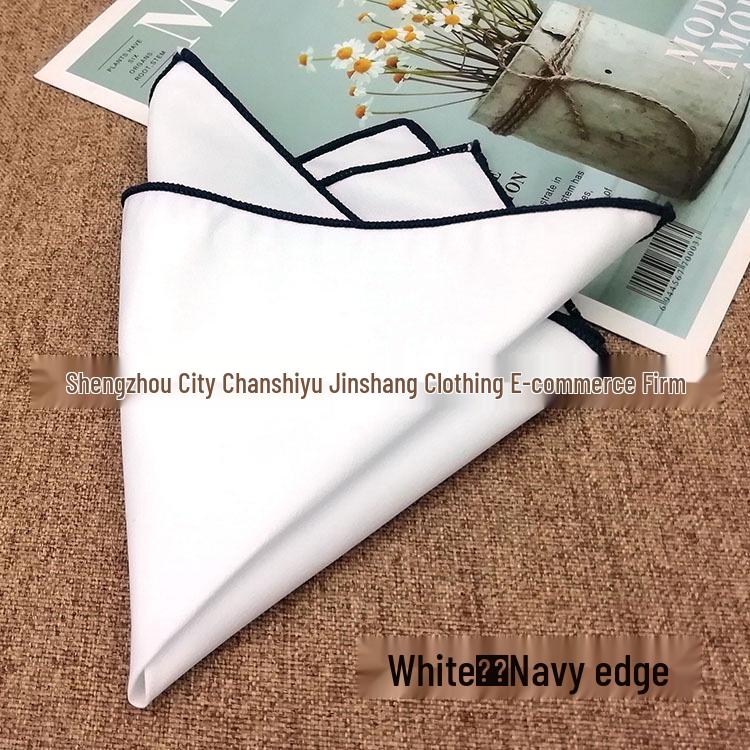 Elegant Pure White Cotton Men's Pocket Square 23cm