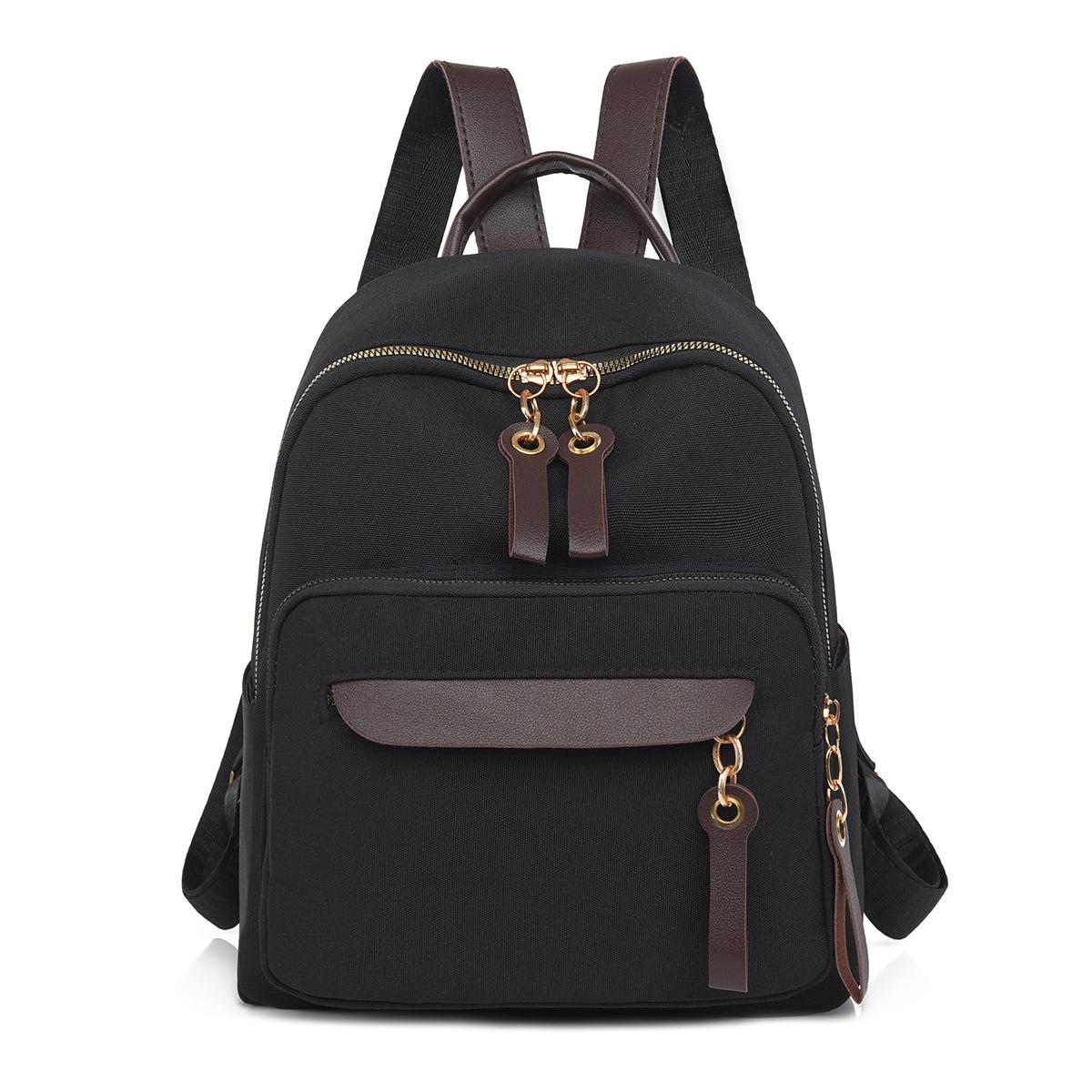 Оксфордский рюкзак женский дорожный рюкзак большой вместимости цветной блок школьный рюкзак для школьников чёрный