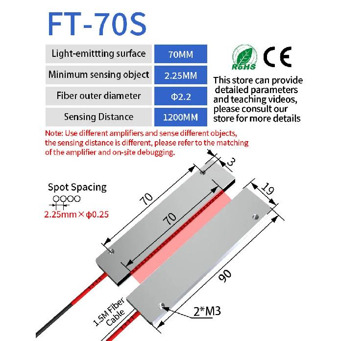 GTRIC Banner Array Fiber Optic Sensor Through-beam Probe Amplifier 12-24V DC Matrix Optical Photoelectric Switch Sensor