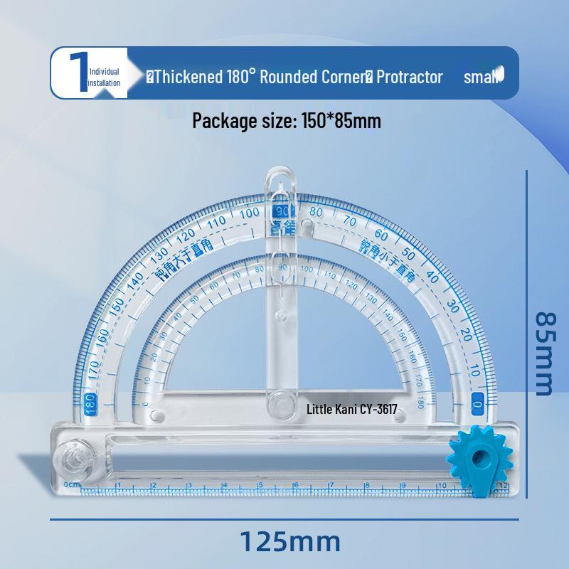 Adjustable Multifunction Protractor & Ruler for Primary School Math 15cm
