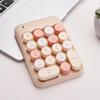 Cute 2.4G Wireless Numeric Keypad with Receiver, 18 Keys, Membrane, Stylish, Colorful, Quiet, Compatible with PCs and Laptops (Milk Tea)