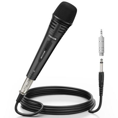 TONOR Dynamic Microphone, Karaoke Microphone, Unidirectional Cardioid, Metal Handle, 6.35mm3.5mmXLR, 5m Cable Included, Compatible with Home Karaoke