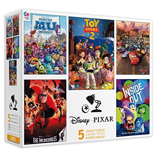 Ceaco - Disney/Pixar 5-in-1 Multipack Jigsaw Puzzle Set: Monsters University (MU, Incredibles, Toy Story 2, Cars, Inside Out)
