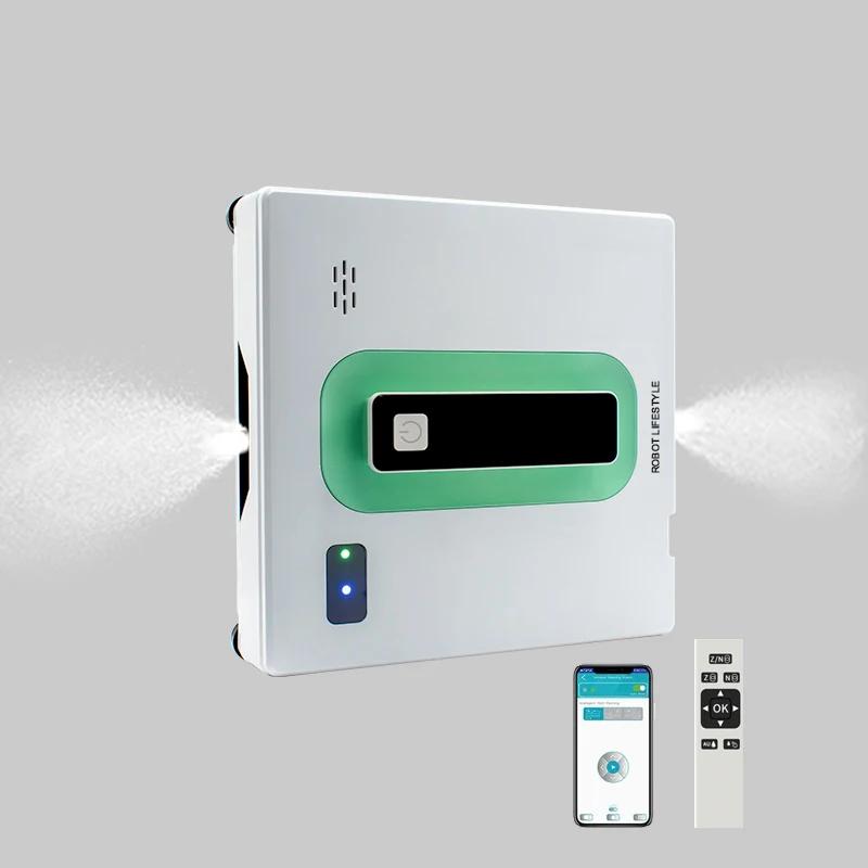 Робот-мойщик окон Электрический Роботизированный Мойка Стекла Авто Распыление Воды Голосовая Подсказка Приложение / Пульт Дистанционного Управления Профессиональная Мойка UK&Yes