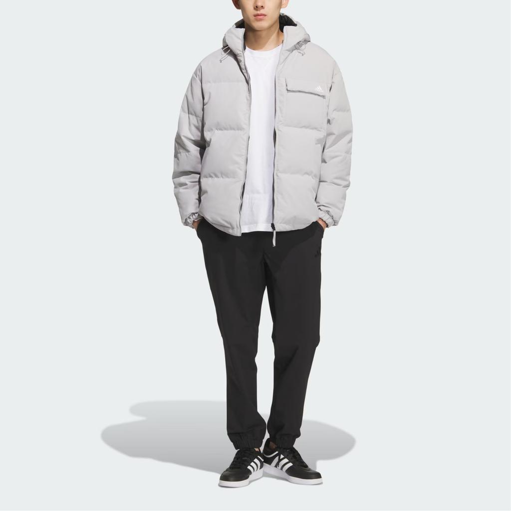 adidas Long Sleeve Hooded Solid Color Down Jacket Unisex Outerwear KQ5541