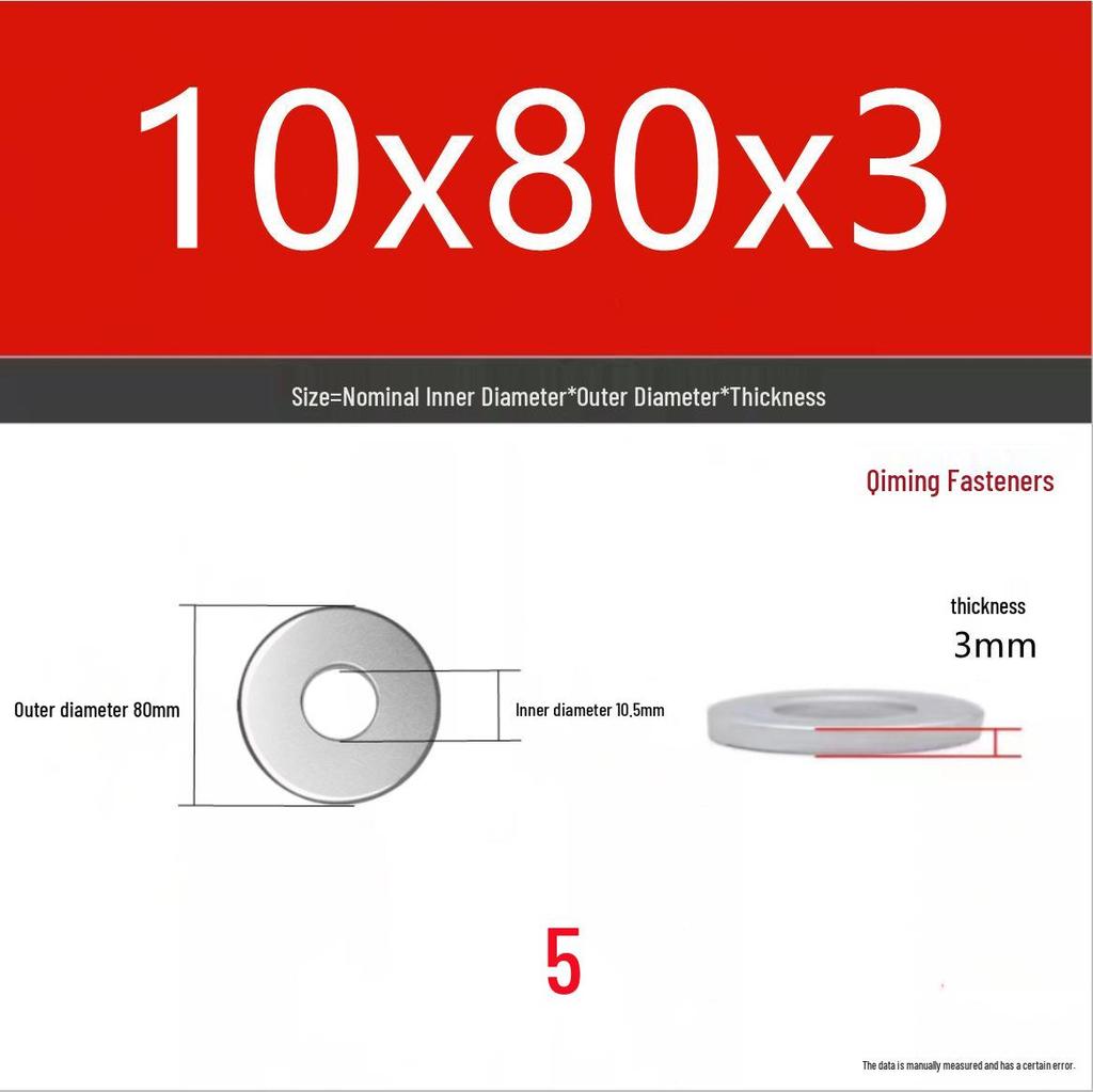 4.8 Grade Galvanized Iron Flat Washer M3-M40 Oversized Metal Screw Gasket Washer