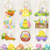 Easter Door Decoration Hanging Paper Easter Egg Rabbit Welcome Sign Ornament Happy Easter Door Hanger Pendant Easter Decoration