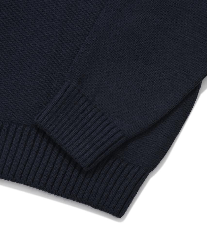 FALLETT [24Fw] Drawing Flower Knit Navy