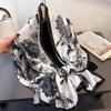 Spring and summer thin simulated silky brocade plain and elegant flower silk scarf long scarf silky printing shawl versatile headscarf scarf