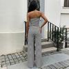 TIFICY Women's Fashion Casual Summer Spring Stripe Print Sleeveless Trousers Pants Suits