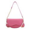 2024 Spring Women's Semicircular Chain Saddle Bag - Wide Strap, Crossbody, Fashionably Casual