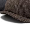 Herringbone Newsboy Caps Men Autumn Winter Vintage Berets Casual Flat Hats Fashion Retro Man Cap For 55-59cm Head Circum Ference