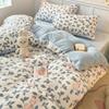 Thickened Milk Fleece Bed Four-Piece Coral Fleece Quilt Cover Double-Sided Flannel Fleece Bed Sheet Three-Piece Set