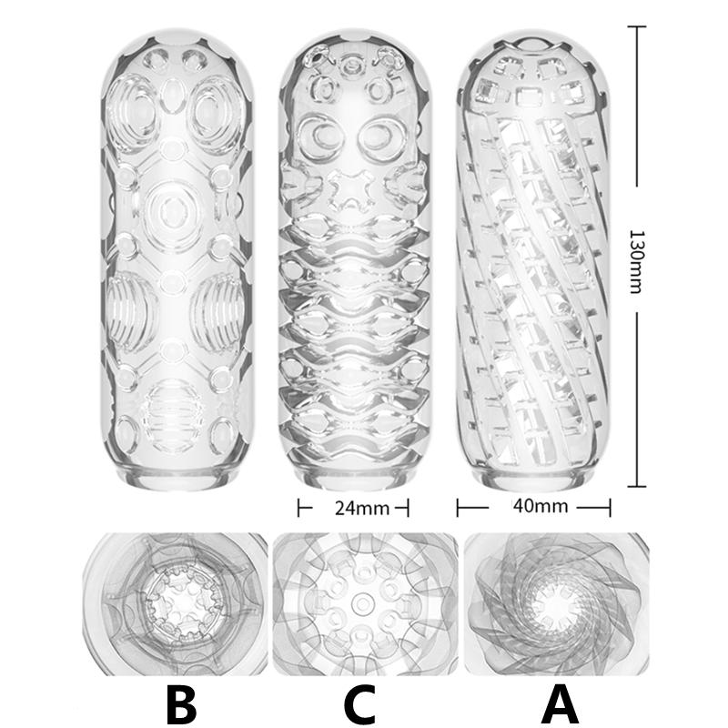 Transparentní silikonový kalíšek na masturbaci pro muže Bezpečné měkké hračky Orgasmus Mužská masturbátor Sexuální hračka Realistická vagina Zboží pro dospělé