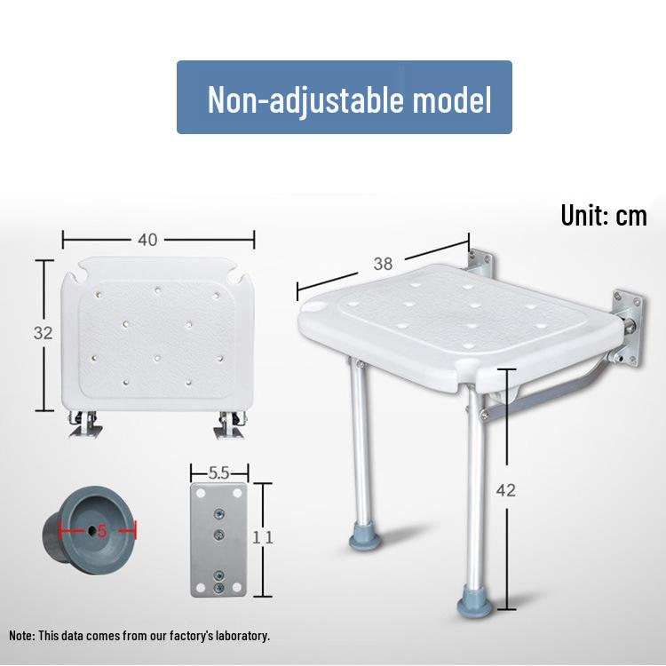 Space-Saving Wall-Mounted Folding Shower Chair for Elderly & Pregnant Women