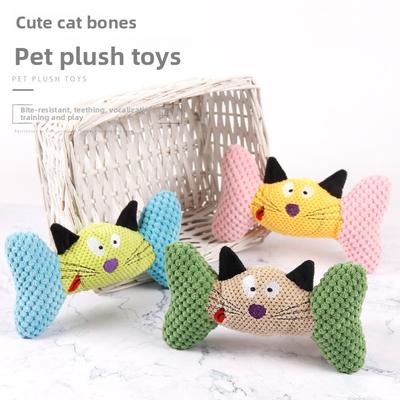 Peluche per Gatto e Cane, Resistente al Suono, Masticabile, Giocattoli per la Dentizione, Articoli per Animali Domestici, Lana di Mais, Ossa di Gatto