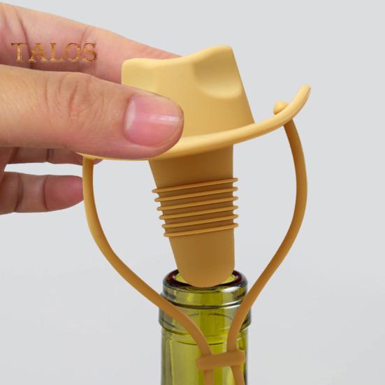 Wine Stopper Cowboy Silicone Bottle Cork Leak-Proof Shelf Display Bottle Stopper Mexican Themed Wine Cork Gift for Wine Lovers