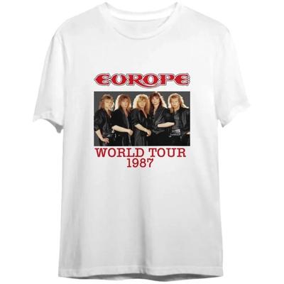 EUROPE Band World Tour 1987 Cotton White Full Size Men Women Shirt  BT1564 Unisex T-Shirt