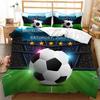 Soccer Duvet Cover Set Sports Blue Flame 3D Printed Football Comforter Cover Set For Boys Soft Microfiber Queen/King Size