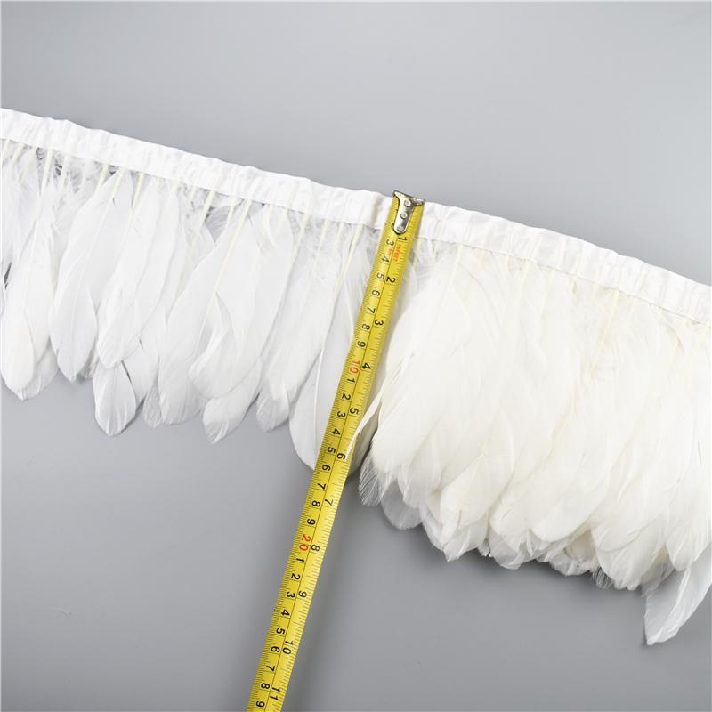 1Meters White Black Pheasant Feathers for Clothes Ribbon on Tape Rooster Goose Turkey Marabou Ostrich Fringe Trim Sewing Decor