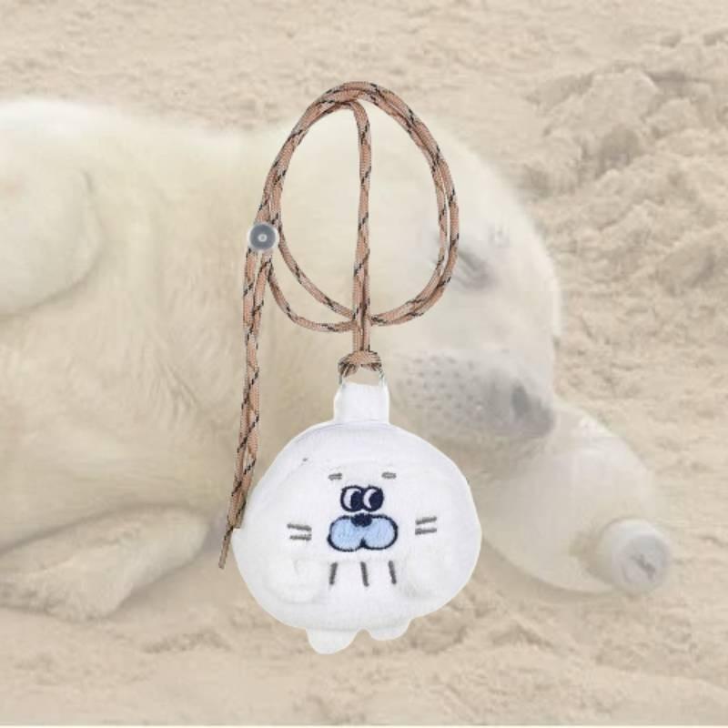 Cute Pudding Little Seal Plush Neck Hanging Earphone Case Coin Purse Cartoon Girlfriends Mini Bag Sweet