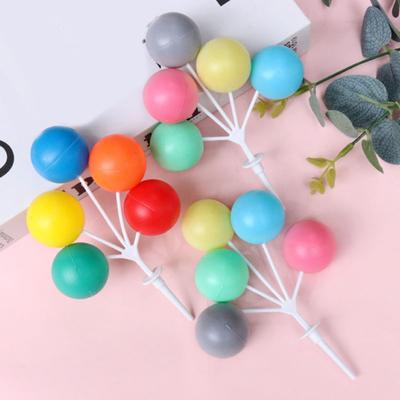 Yousheng Colorful Mini Balloon Cake Toppers Plastic Balloon Picks 5 Balloons Dessert Cupcake Decoration for Birthday Party Wedding Celebration